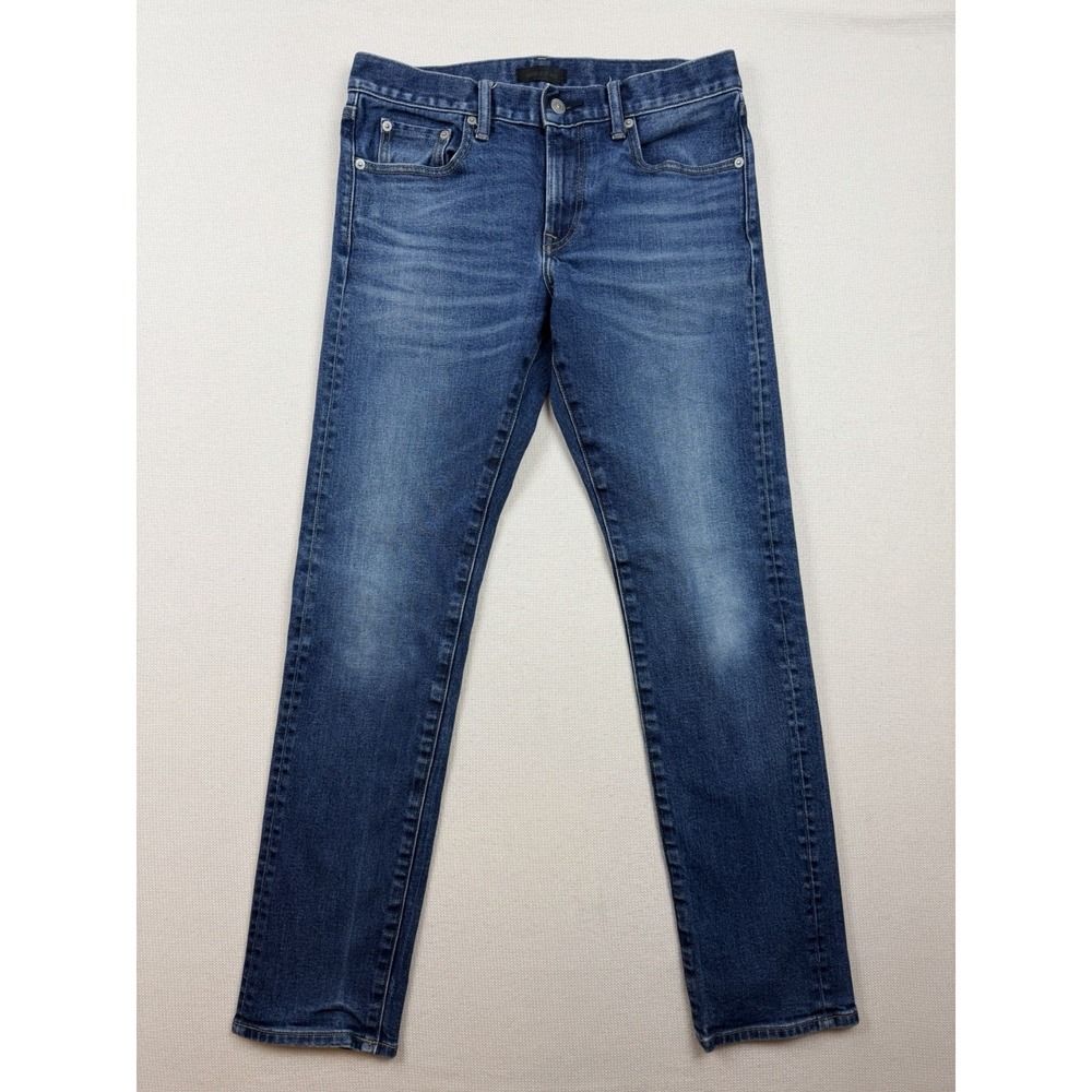 UNIQLO‎ JEANS Men's 30X32 Slim Fit Straight Leg Low Rise Med Wash Whiskered
